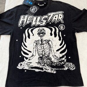 Black Hellstar Skeleton Graphic Tee